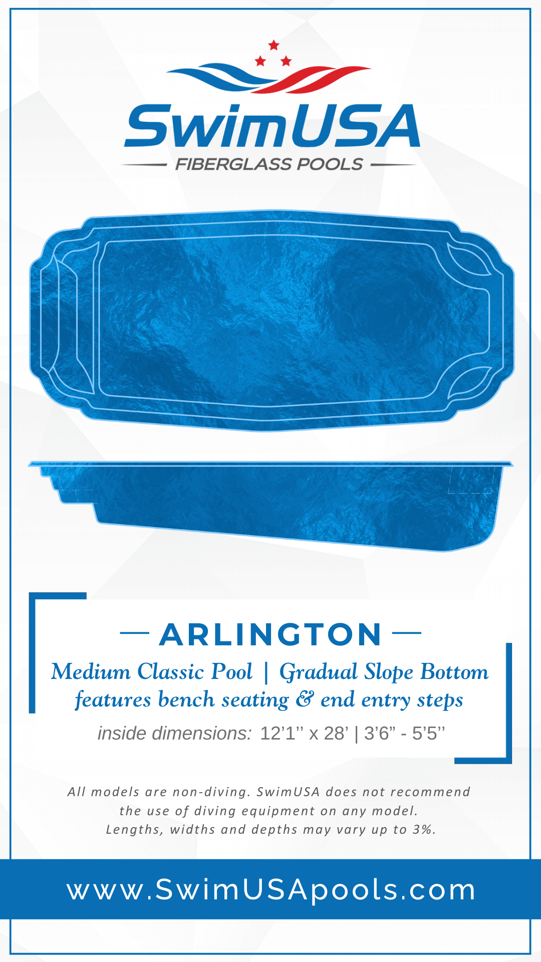 2025 Arlington Model Card hudson large freeform fiberglass swimming pool