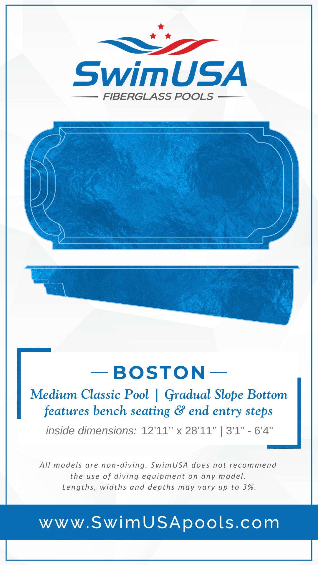 2025 Boston Model Card hudson large freeform fiberglass swimming pool
