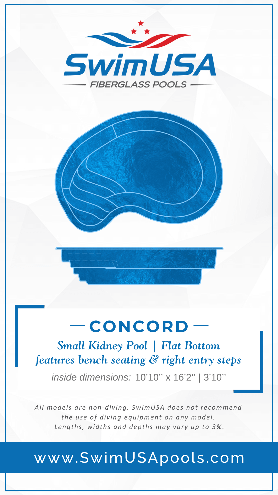 2025 Concord Model Card hudson large freeform fiberglass swimming pool