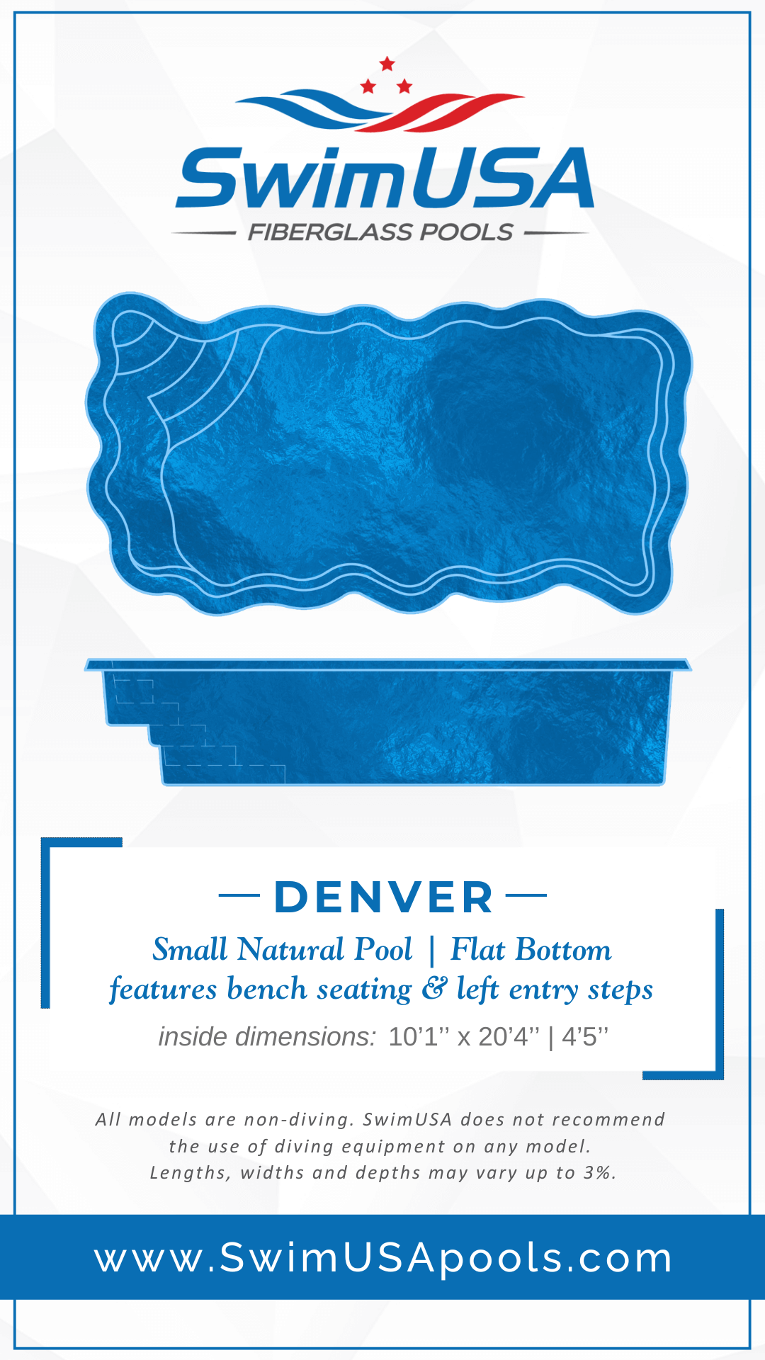 2025 Denver Model Card hudson large freeform fiberglass swimming pool