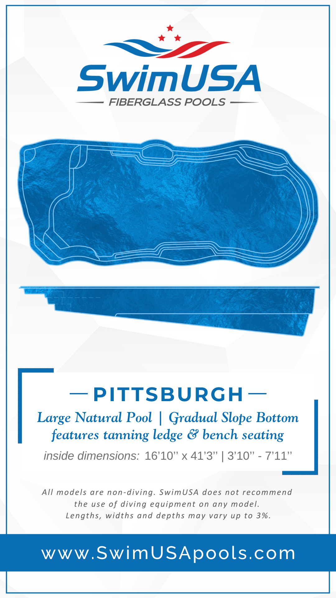 2025 Pittsburgh Model Card hudson large freeform fiberglass swimming pool