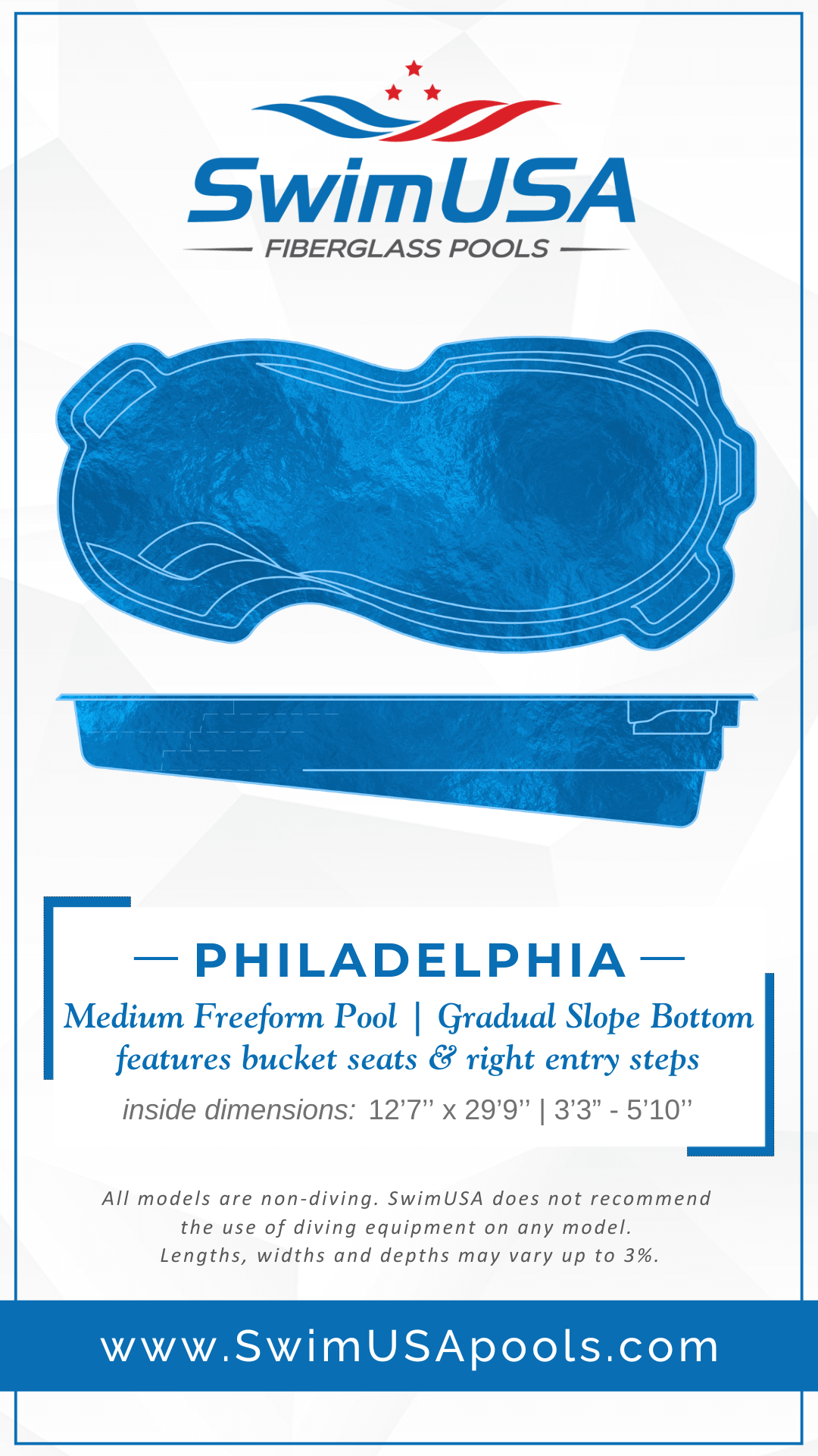 2025 Philadelphia Model Card hudson large freeform fiberglass swimming pool